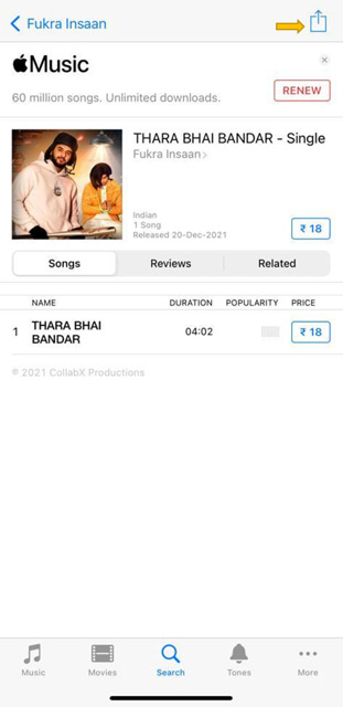 On the Apple Music app